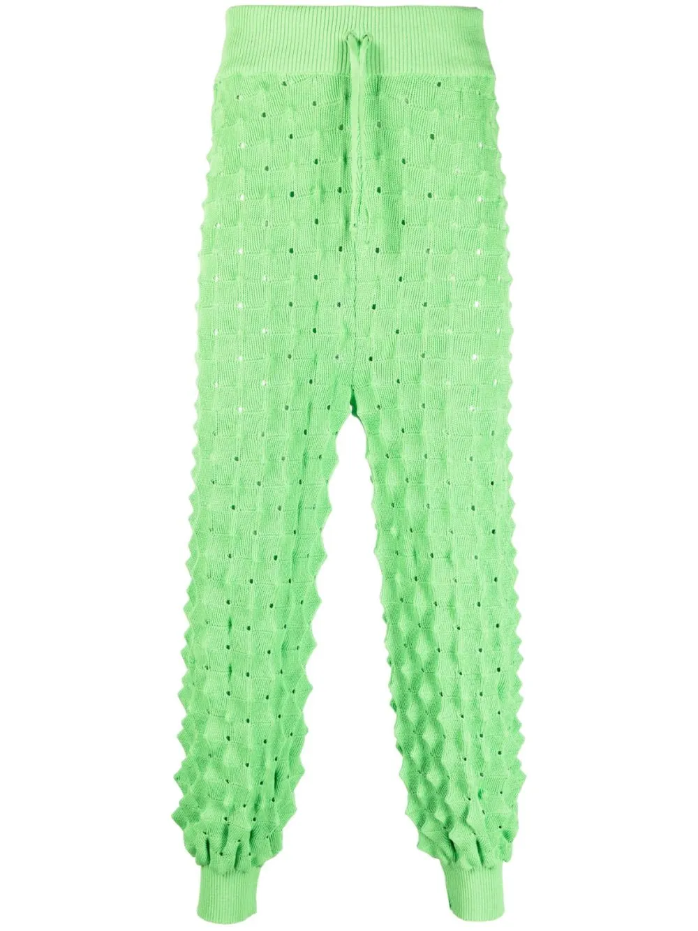 Transparent Spike Knit Pant - Green Spike