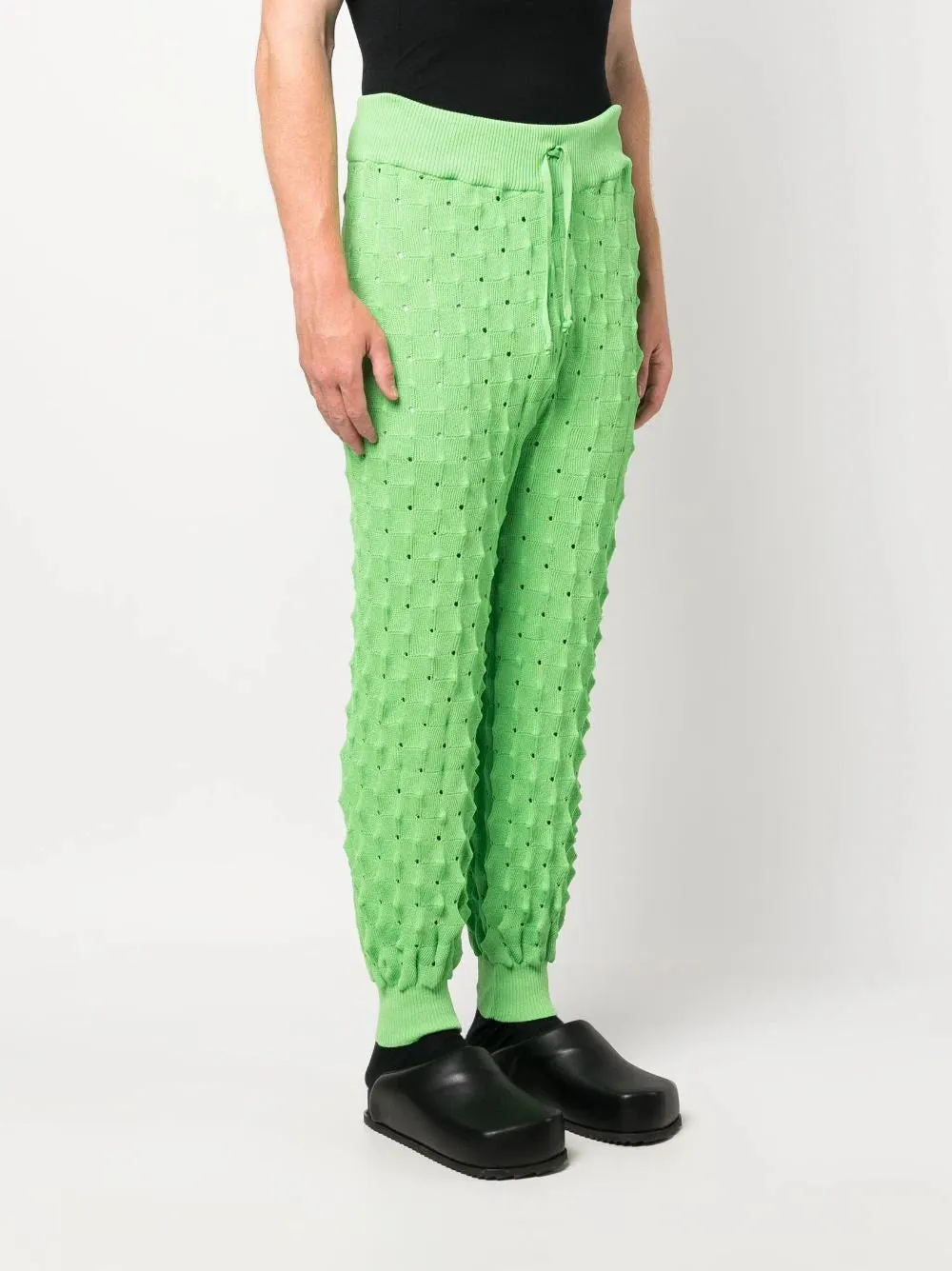 Transparent Spike Knit Pant - Green Spike
