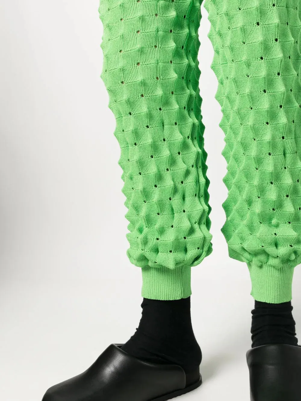 Transparent Spike Knit Pant - Green Spike