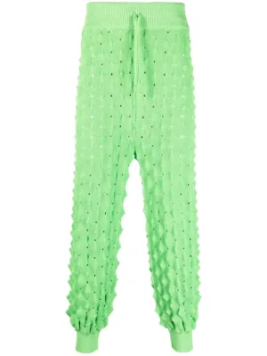 Transparent Spike Knit Pant - Green Spike