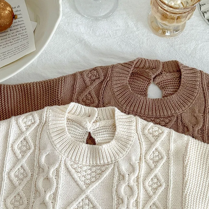 Vintage Knit Ruffle Baby Bodysuit