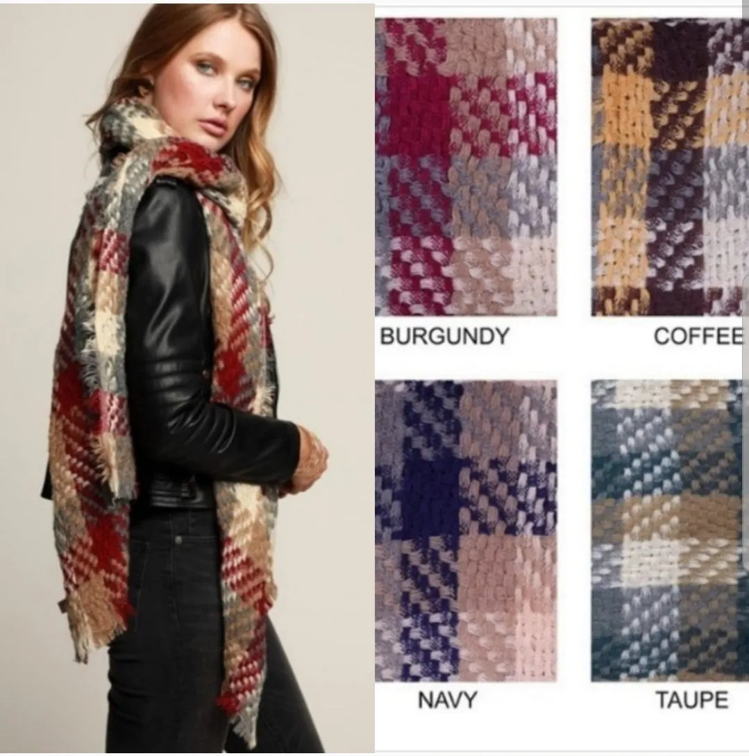 Woven Plaid Scarf